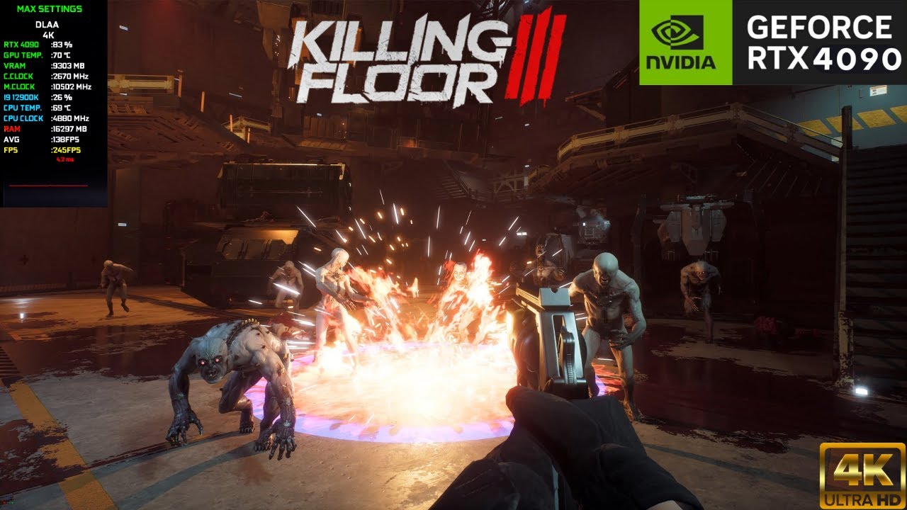 Killing Floor 3 RTX 4090 4K DLAA vs DLSS Quality/Performance/Ultra Performance Benchmark