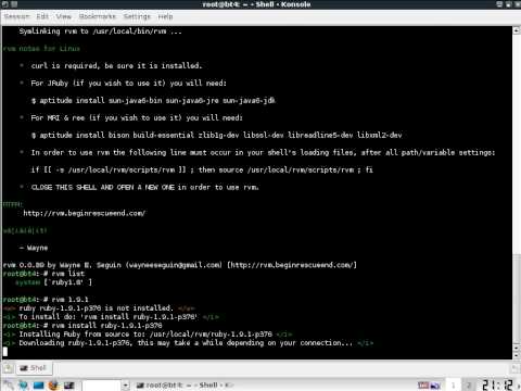 Metasploit with Ruby 1.9.1