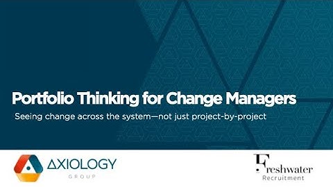 Portfolio Thinking for Change Managers webinar June 2025