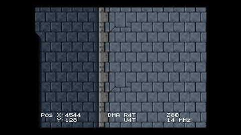 eLeMeNt ZX Spectrum Planar Scroll Speed Test (DMA in HGFX) 2