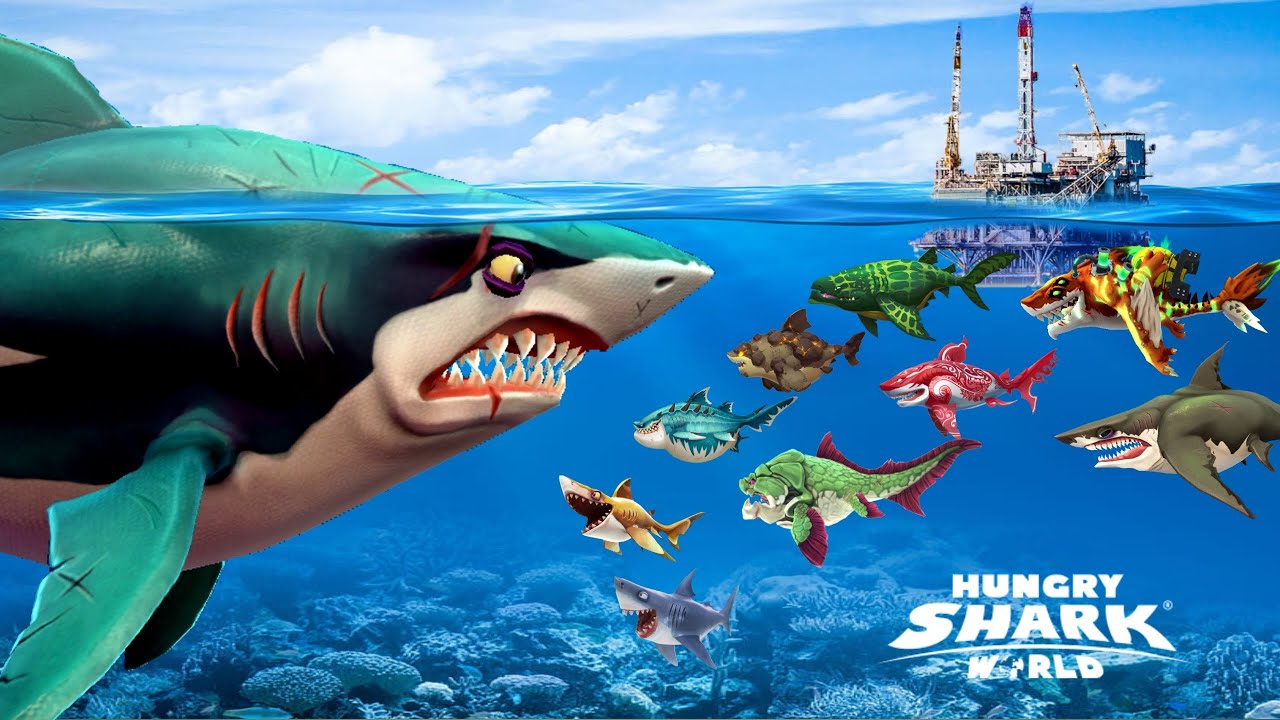 BIG GREAT WHITE SHARK EAT ALL SHARK HUNGRY SHARK WORLD BIG SHARK