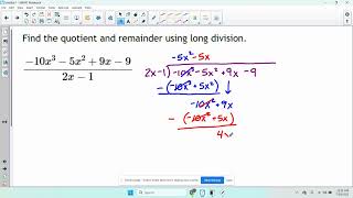 MAT161: Chapter 3 - Polynomial Long Division