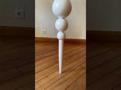 Меблеві ніжки і опори дерев'яні для столу кулі великого діаметру  H.690 D.150 / Високі - 48, відео 1