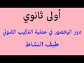 النشاط 18: دور اليخضور في عملية التركيب الضوئي (طيف النشاط)