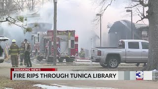 Four people escape library fire in Tunica MS