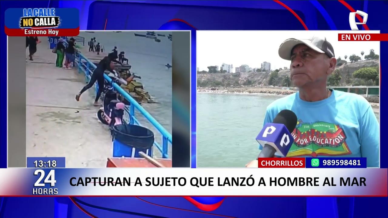 Chorrillos: hombre salva de morir tras ser lanzado al mar desde el muelle