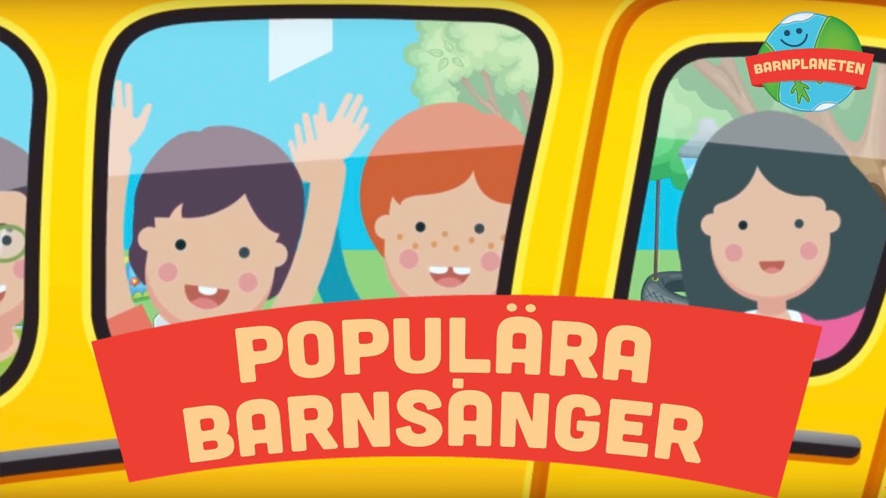 Populära barnsånger: Vipp på rumpan, Krokodilen i bilen, Klappa händerna, Hjulen på bussen m.fl.
