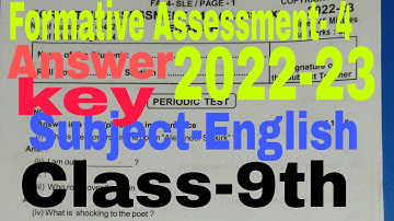 FA-4 Formative Assessment- 4 Subject-English Class-9th IX 2022-23 Questions with answer Dt-8/2/2023