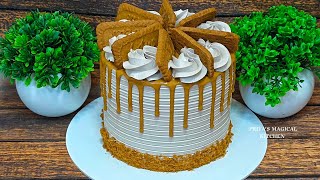 Lotus Biscoff Cake | Let's learn how to frost Lotus Biscoff Cake