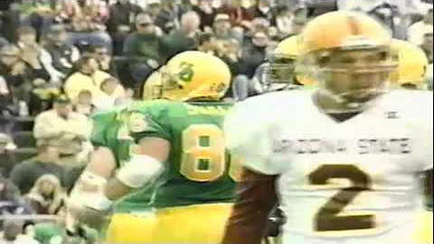 Orgeon LB Chris VanDiver sacks ASU QB Steve Campbe...