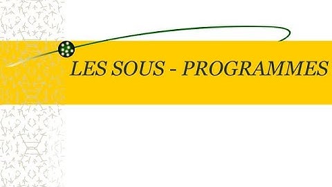 exercice avec les sous programmes