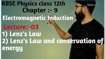 RBSE Physics class 12th, Chapter:-9, Electromagnetic induction,Lenz