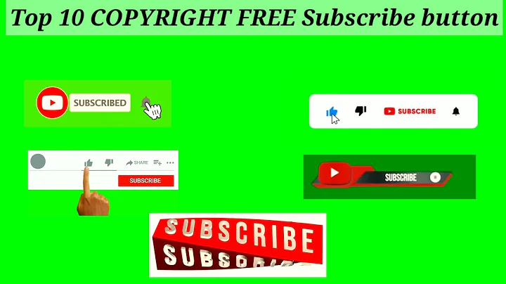 Top 10 Copyright Free Subscribe Button | For YouTube Videos |  Green Screen