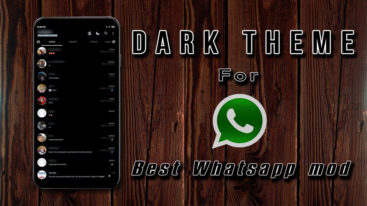 All Dark Whatsapp Theme | Best Whatsapp Mod | 🌃🔥