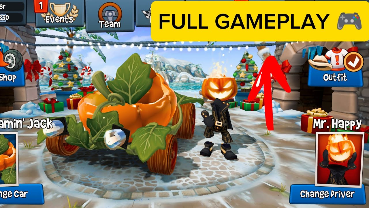 Beach buggy racing 2 full gameplay.mr. happy edition.🎃🎃🎃