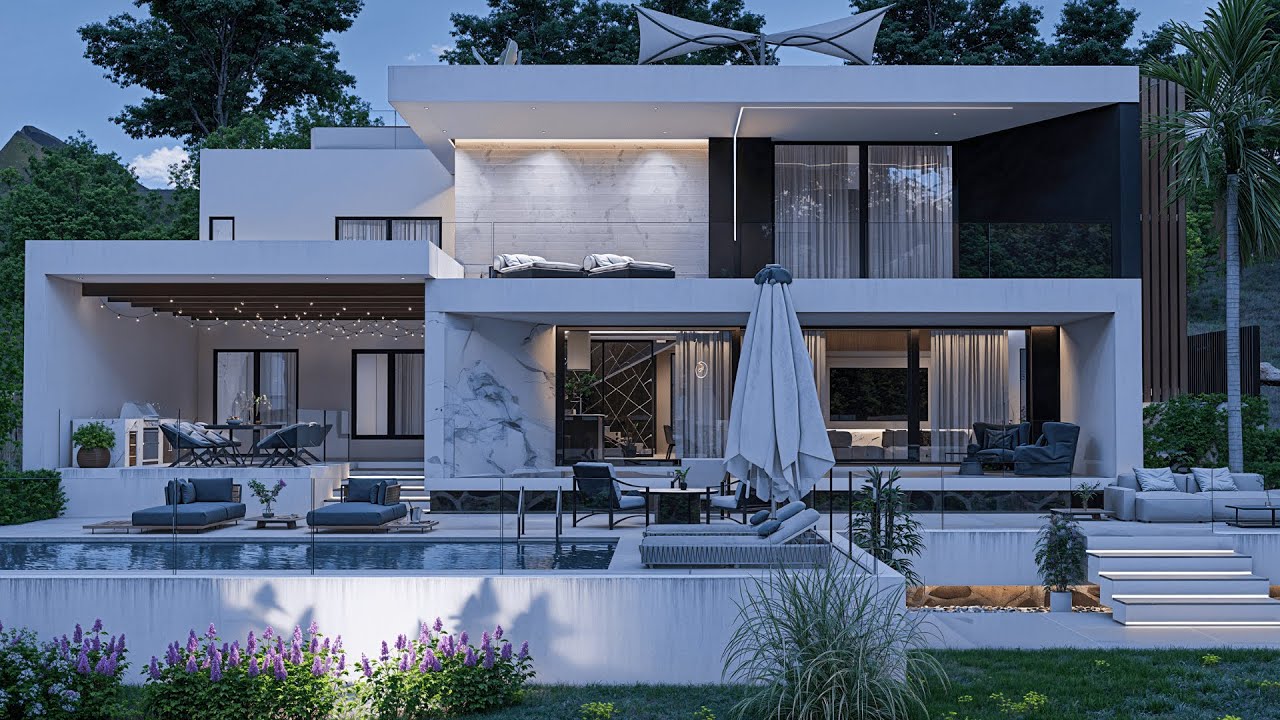Luxury Modern House Design | 4 Bedroom | with an outdoor kitchen | 390 ...
