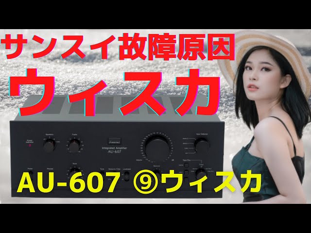 修理挑戦】ジャンクのアンプ（SANSUI AU-607）の動作確認・修理内容