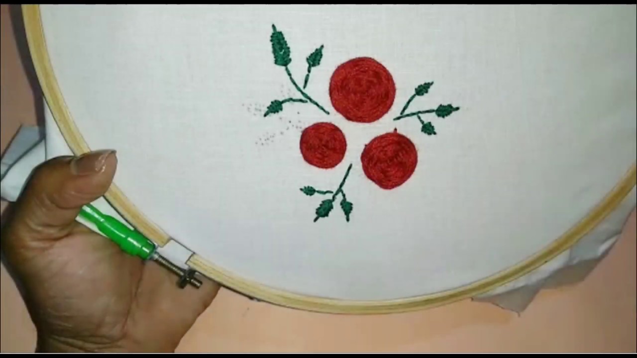 Beautiful And Simple Flower Embroidery(Tutorial In Malayalam) sujas