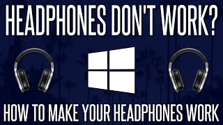 Headphones not working on pc/windows 10 or stopped working? your may
also be detected in windows 10. this video will show you how to make
your...