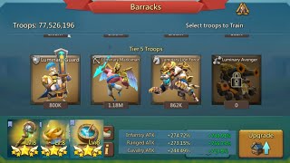 Up Gear to Mythic & Blessing Artifact On My rally Trap..750 % Stats..lords mobile