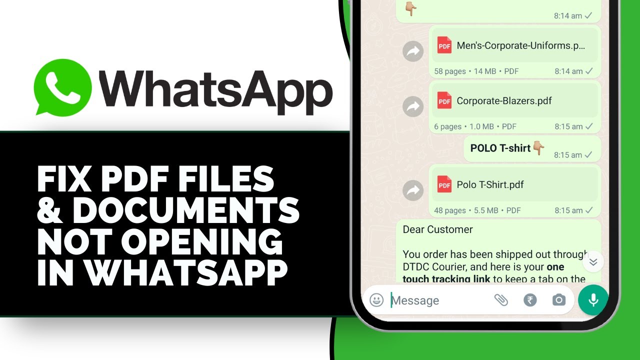 How to fix PDF Files & Documents Not Opening in WhatsApp (solved) - YouTube