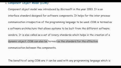 What is COM and DCOM?