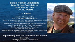 Benzo Warrior Community Hosts D. Foster, Founder of the site, Uneven.life.