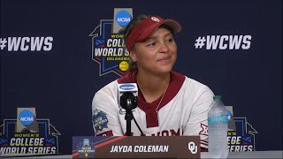 Jayda Coleman's walk-off home run propels OU into WCWS championship series
