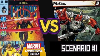 CYCLOPS vs. MAGOG | Mojomania Campaign Scenario #1 (Expert) | Marvel Champions Playthrough