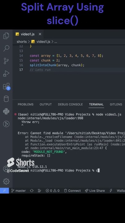 Program to Split Array into Smaller Chunks in Javascript #shorts - YouTube