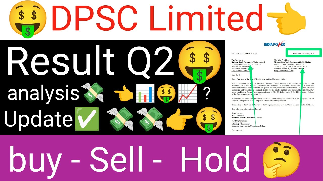 DPSC Limited stock latest update Result Q2 📢🤑update Result Q2 India Power Corporation share analysis