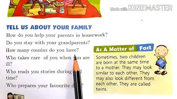 Class 1 evs chapter 3 my family