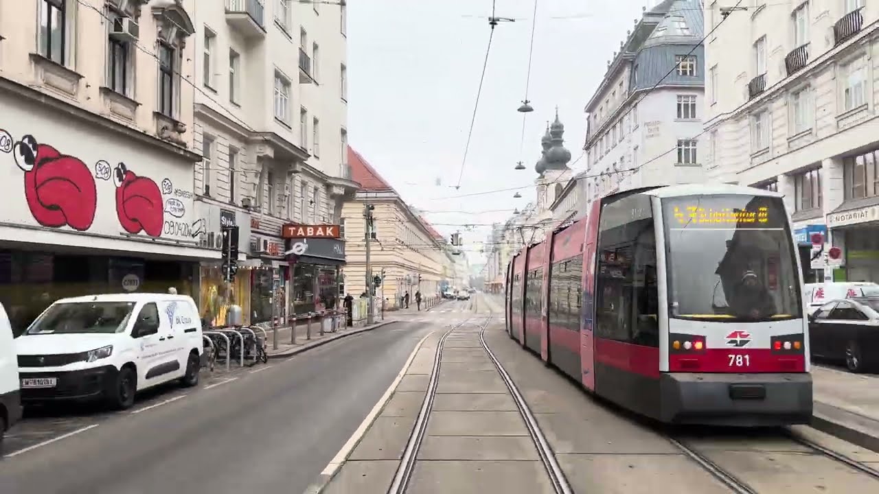 Vienna Tram 43: Back Window Journey 🚋 Schottentor to Neuwaldegg | 4K ASMR