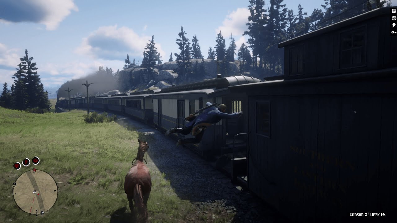 Hijacking train and driving it 170mph (2K) (60FPS) | RDR 2 2021 gameplay.