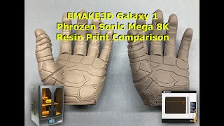 EMAKE3d Galaxy 1 Resin Print Comparison with Phrozen Sonic Mega 8k! Cosplay 3d printing Bucky Arm