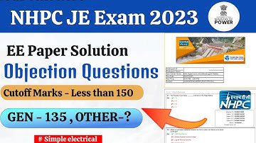 NHPC JE Cutoff_ Answer key_objection questions 2023 | Full Paper Solution | Electrical Answer key