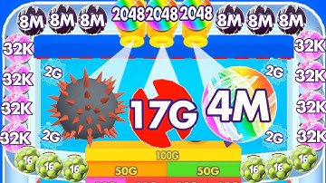 Satisfying mobile game / Bounce Merge - Puff Up ball run 2048 gameplay max level part 7