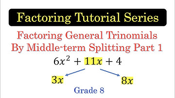 FACTOR17 Factoring General Trinomials by Middle Term Splitting Part 1 [with English subtitles]