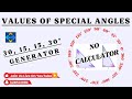GMAETS —41 is live! SINE, COS & TAN OF SPECIAL ANGLES WITHOUT CALCULATOR