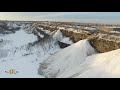 Snowplow video 12 - Aerial view of incredible winter snow dumping operations