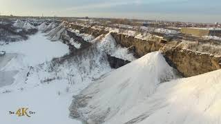 Snowplow video 12 - Aerial view of incredible winter snow dumping operations