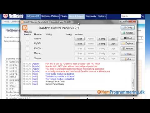 PHP Guide / Tutorial #3,2 - Installation af XAMPP og Netbeans på Windows PC