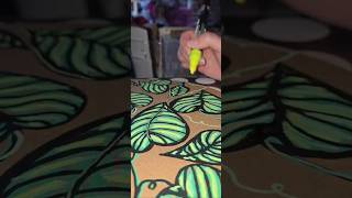 Drawing a Pothos Plant with Acrylic Markers 🪴 #posca #pothosplant