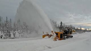 Larue D97 Single-Stage Snow Blower Attached To A Vancer Chx35 Hi-Rail Excavator
