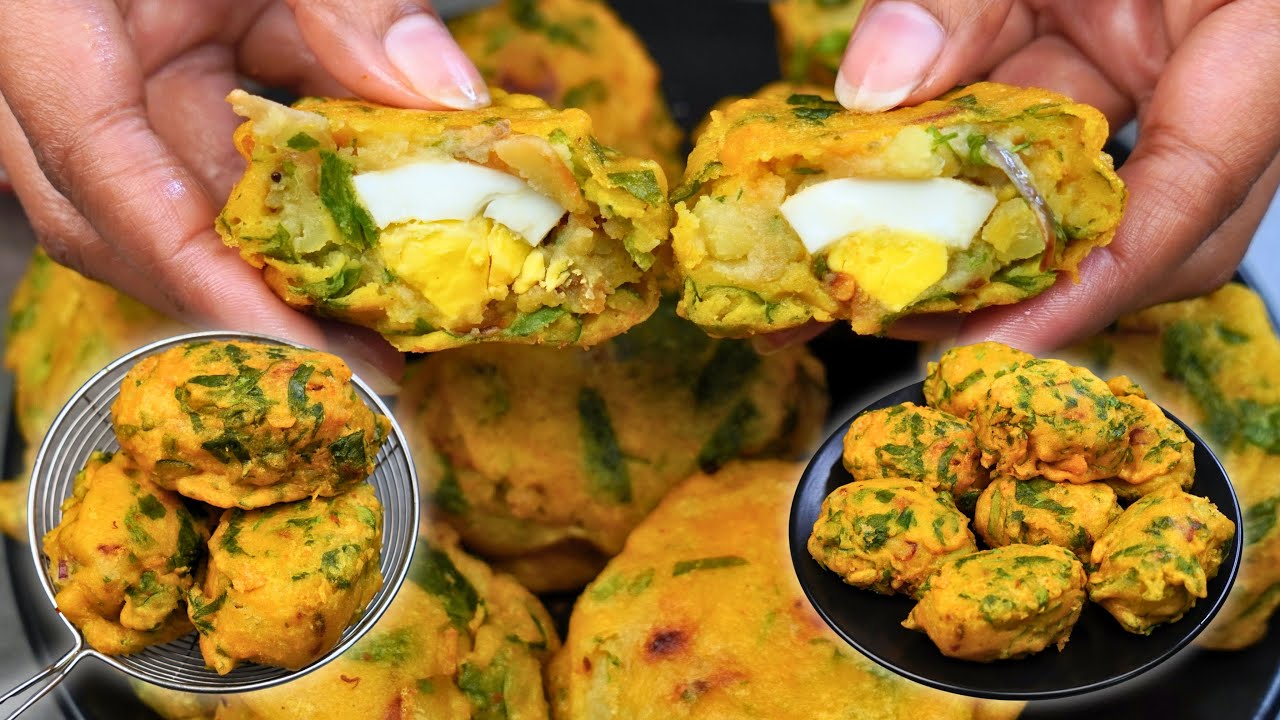 Crispy Palak Egg Chop | Ramadan Special Iftar Snacks |  Egg Potato Spinach Pakora