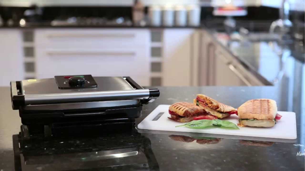 VonShef Stainless Steel 4 Slice Sandwich Press and Grill YouTube
