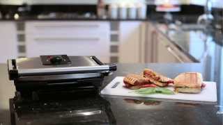 VonShef Stainless Steel 4 Slice Sandwich Press and Grill