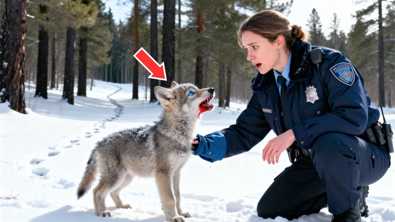 A Trembling Wolf Cub Begs A Police Officer — What Follows Leaves Everyone Shocked!