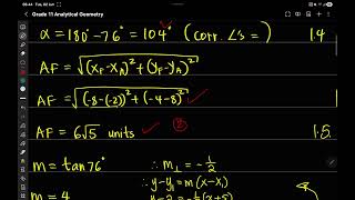 Grade 11 Technical Mathematics: Analytical Geometry (Part 1)