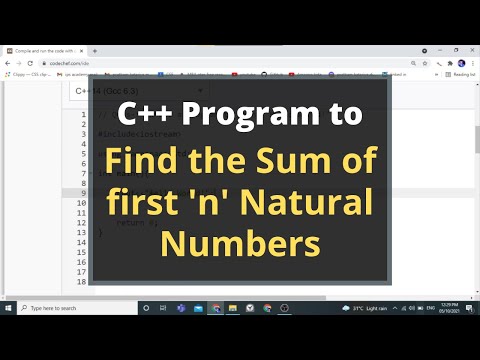 14. C++ Program to find the sum of first n Natural number
